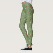 Khaki Camping thema buiten kampvuur patroon Leggings (Links)