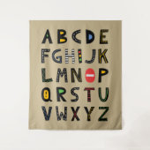 Khaki Cars Alphabet Nursery Kinder Room Wandkleed (Voorkant)