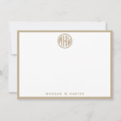 Khaki Circle Monogram Font DIY BG Bedankkaart (Voorkant)