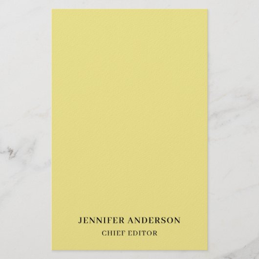 Khaki Color Professional Modern Plain Minimalist Briefpapier (Voorkant)