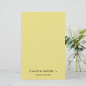 Khaki Color Professional Modern Plain Minimalist Briefpapier (Staand voorkant)