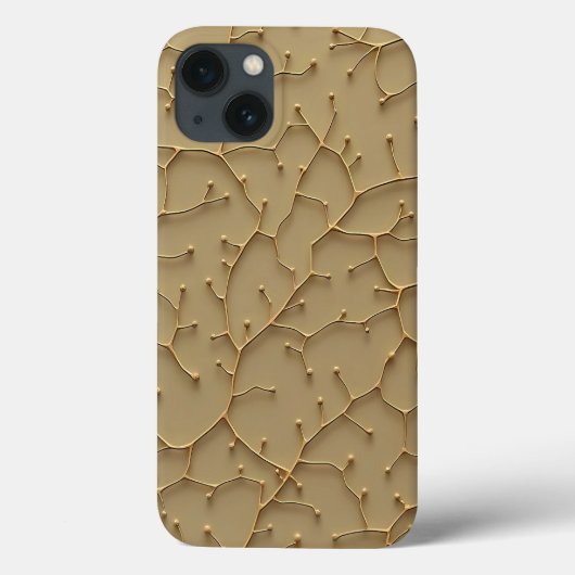 Khaki Cracked Texture Modern iPhone Case (Achterkant)
