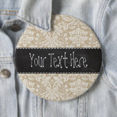 Khaki Damask; Chalkboard uiterlijk Ronde Button 6,0 Cm (In situ)