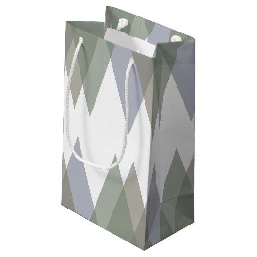 Khaki-driehoeken Klein Cadeauzakje (Achterkant Gekanteld)