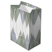 Khaki-driehoeken Medium Cadeauzakje (Voorkant Gekanteld)