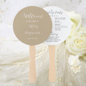Khaki Eenvoudig Huwelijksceremonie Programma Handwaaier