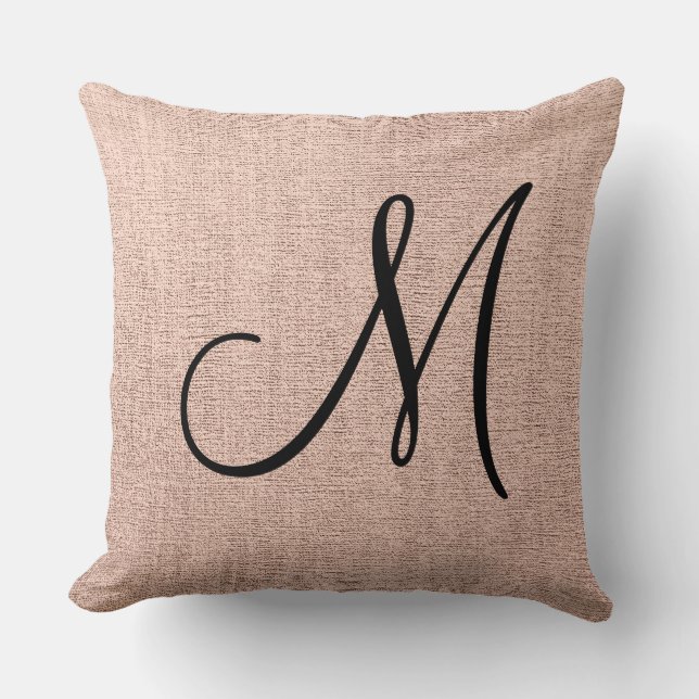 Khaki Elegant Monogram Canvas Kijk Kussen (Voorkant)