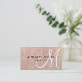 Khaki Elegant Monogram Canvas Kijk Visitekaartje (Staand voorkant)