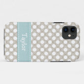 Khaki en Blue Polka Dot Case-Mate iPhone Case (Achterkant (horizontaal))