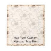 Khaki en Brown Hibiscus Flower Notitieblok (Voorkant)
