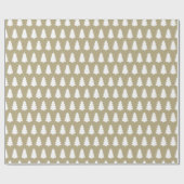 Khaki en White Simple Tree Pattern Wintervakantie Cadeaupapier (Vlak)