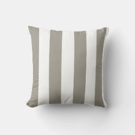 Khaki en White Striped Kussen