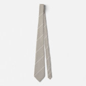 Khaki en wit chevron gestreept patroon stropdas (Voorkant)