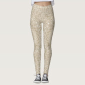 Khaki en wit siermandala patroon leggings (Voorkant)