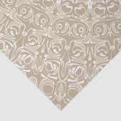 Khaki en wit siermandala patroon tissuepapier (Detail)