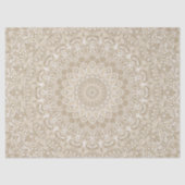 Khaki en wit siermandala patroon tissuepapier (Voorkant)