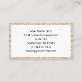 Khaki en wit siermandala patroon visitekaartje (Achterkant)