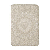 Khaki en Witte Sierlijke Mandala Patroon Badmat (Voorkant Verticaal)