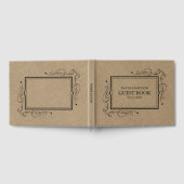 Khaki Faux Linen Zwart Lijst gastenboek (Volledig)