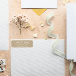 Khaki gestileerde namen bruiloft retour adres etiket