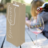 Khaki gestileerde script bruiloft Groomsman Wijn Cadeautas