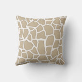Khaki Giraffe Animal Print Kussen (Achterkant)