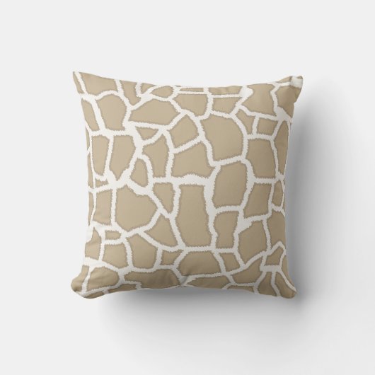 Khaki Giraffe Animal Print Kussen (Voorkant)