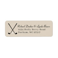 Khaki Golf Theme Retour Adres Label