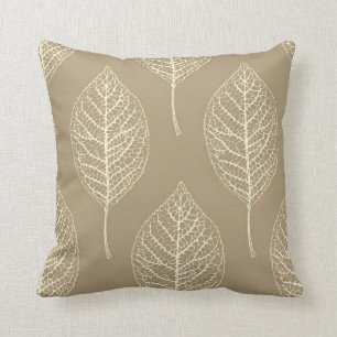 Khaki Green Botanical Leaf Pattern Kussen