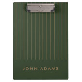 Khaki Green Gold Stripe - gepersonaliseerd Klassic Klembord (Voorkant)