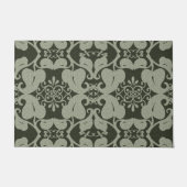Khaki Green Modern Elegant Leaf Pattern Deurmat (Voorkant)