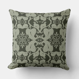 Khaki Green Modern Elegant Leaf Pattern Kussen