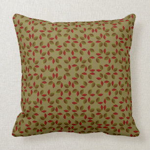 Khaki Green Small Leaf Print Indoor Pillow 20x20 Kussen