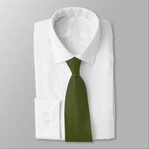 Khaki Green Verborgen Initialen Solid Color Stropd Stropdas