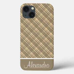 Khaki groene en bruine geruite Case-Mate iPhone ho Case