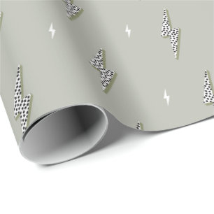 Khaki groene verlichting bliksemschicht elektrisch cadeaupapier