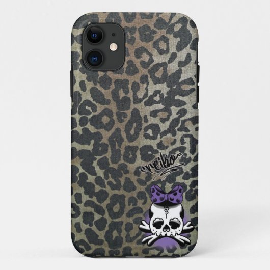Khaki Leopard Dokuro-Chan Case-Mate iPhone Case (Achterkant)