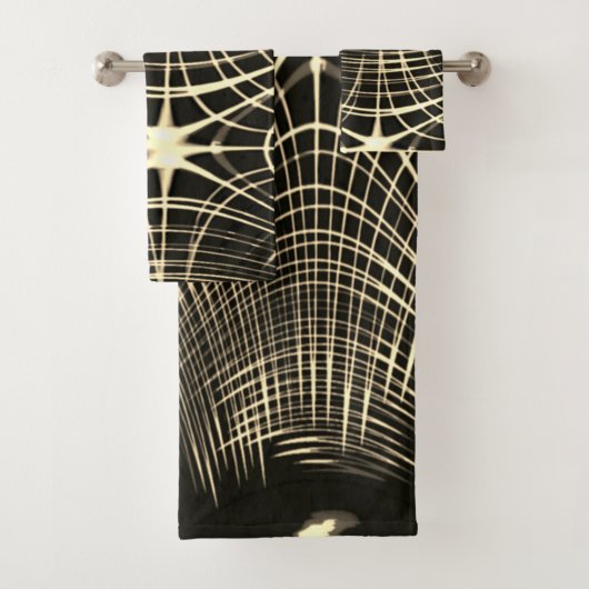 Khaki lijnen die in golf worden herhaald en gekrui bad handdoek (Insitu)