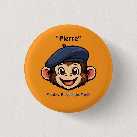 Khaki Macaque Aap Knoop - Pierre Ronde Button 3,2 Cm (Voorkant)