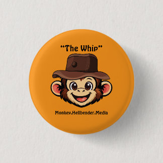 Khaki Macaque Aap Knop - De Zweep Ronde Button 3,2 Cm