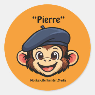 Khaki Macaque Apensticker - Pierre Ronde Sticker