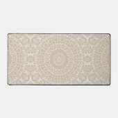Khaki Mandala Geometrisch Patroon Bureaumat (Voorkant)