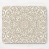 Khaki Mandala Geometrisch Patroon Muismat (Voorkant)