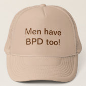 Khaki "Mannen hebben ook BPD!" Trucker Hat Pet (Voorkant)
