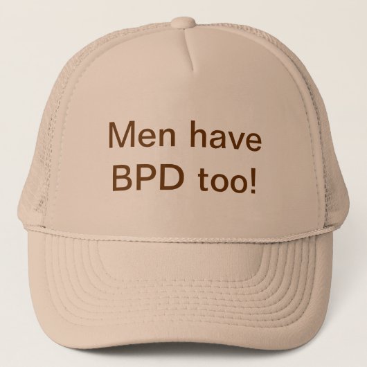 Khaki "Mannen hebben ook BPD!" Trucker Hat Pet (Voorkant)