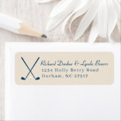Khaki Navy Blue Golf Theme Retour Adres Label (Insitu)