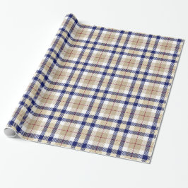 Khaki Navyblauw Bourgondië Wit XL Geruit Tartan Cadeaupapier