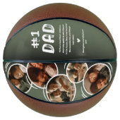 Khaki No.1 Pap Fathers Day Foto Basketbal (Voorkant)