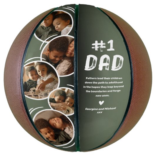 Khaki No.1 Pap Fathers Day Foto Basketbal (Verticaal)