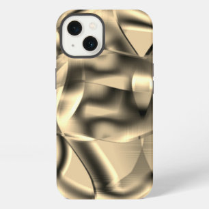 Khaki- of beige vormen, gebogen, met lichtgevende iPhone 13 hoesje